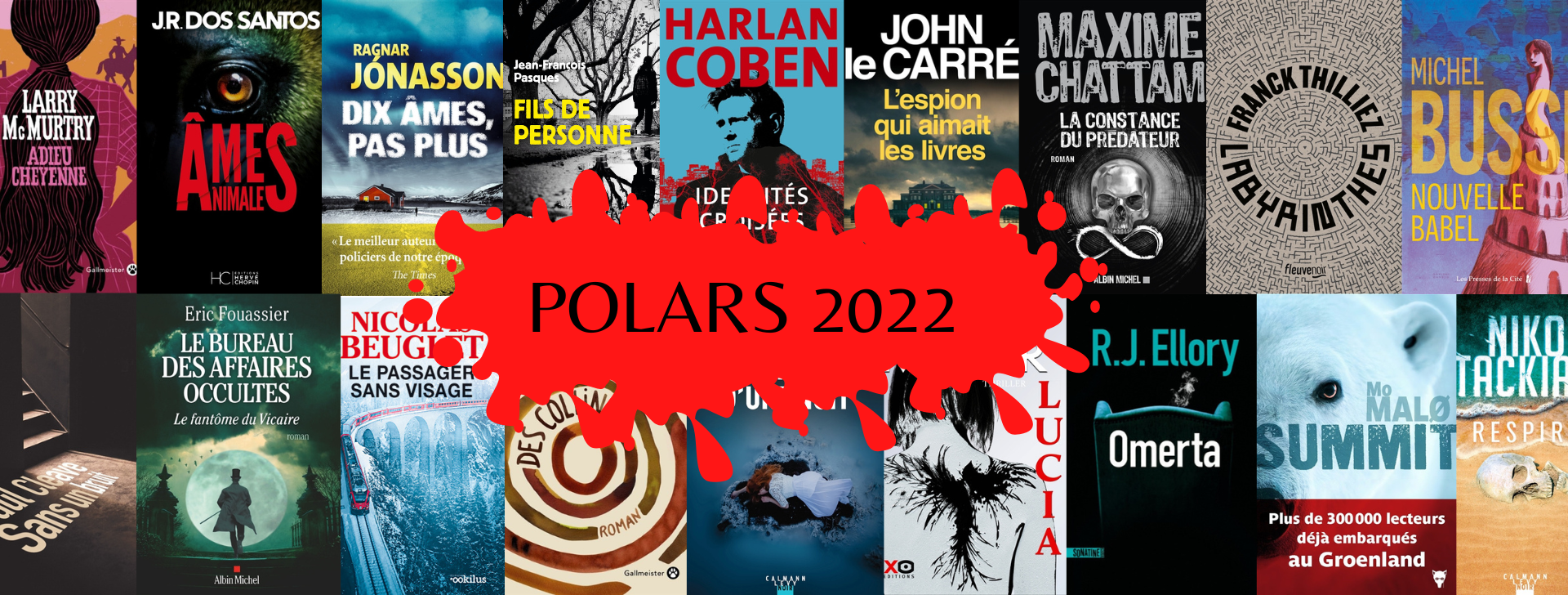Patchwork des couverture des polars 2022