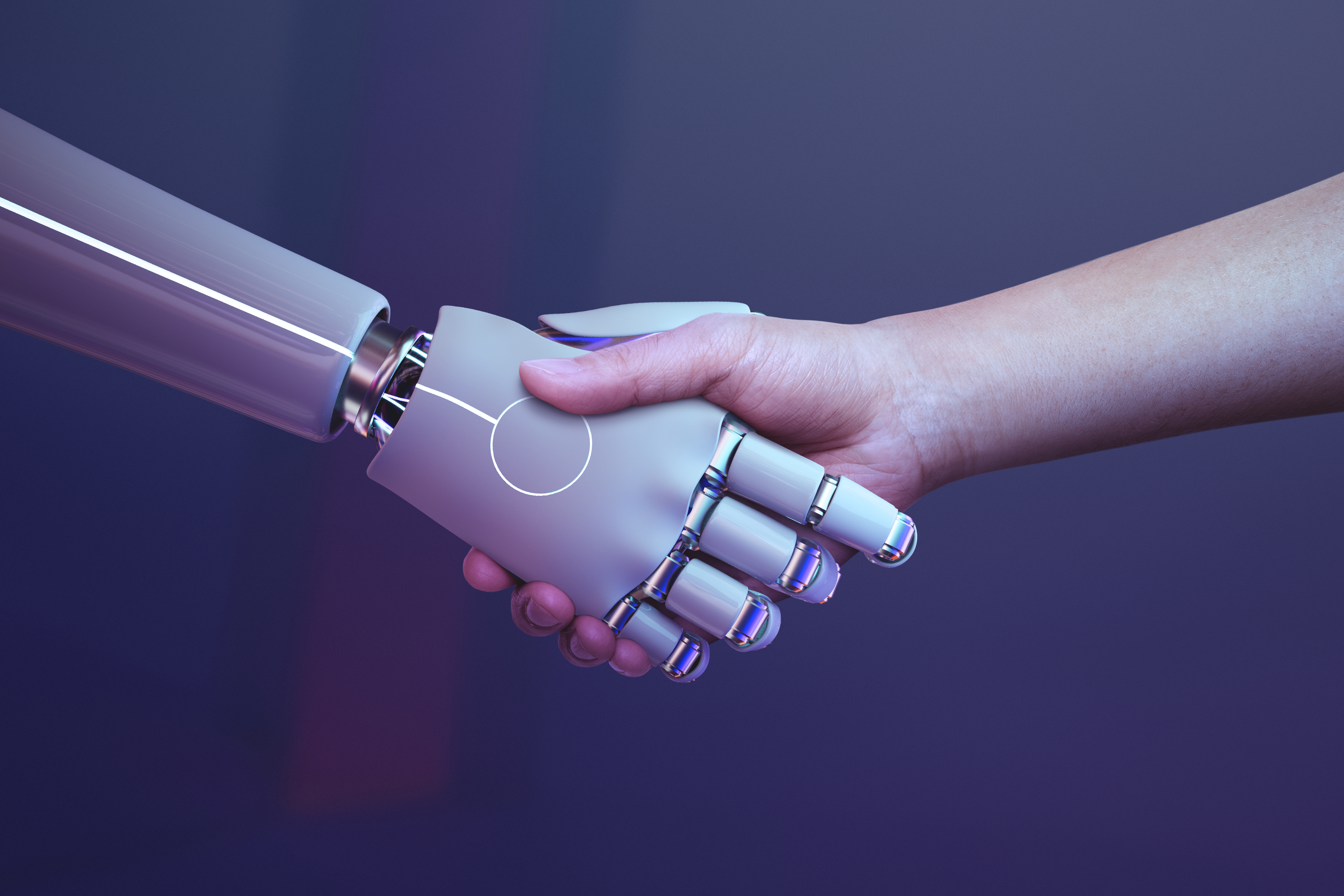 Poignée de mains entre un robot et un humain