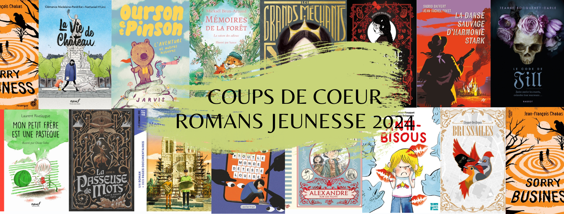 Patchwork de couvertures des coups de cœur Romans jeunesse 2024