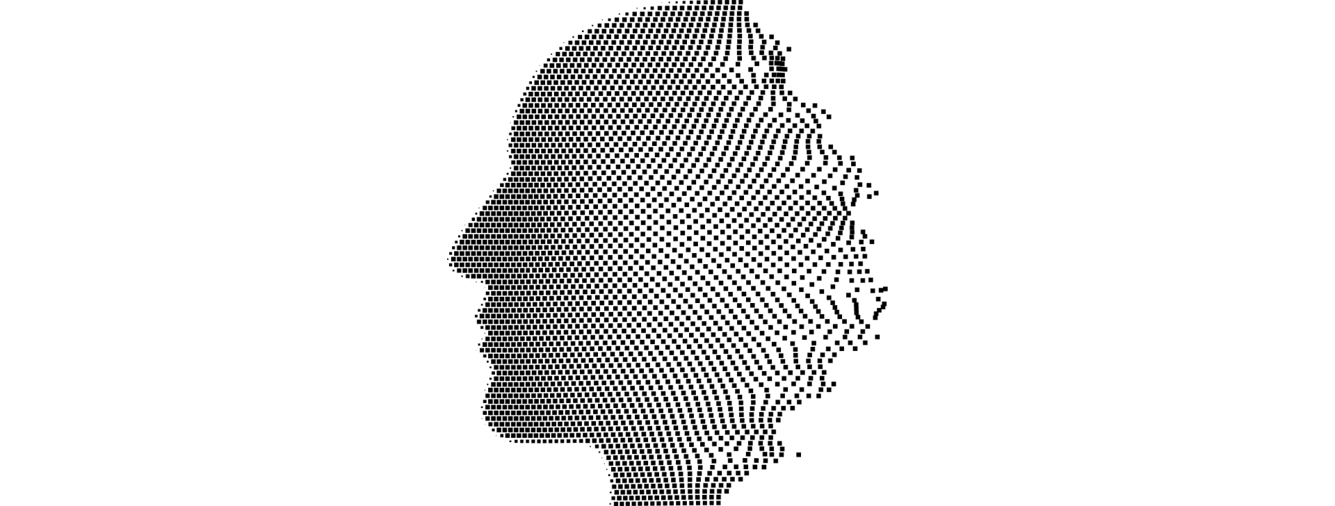 visage humain de profil en noir et blanc