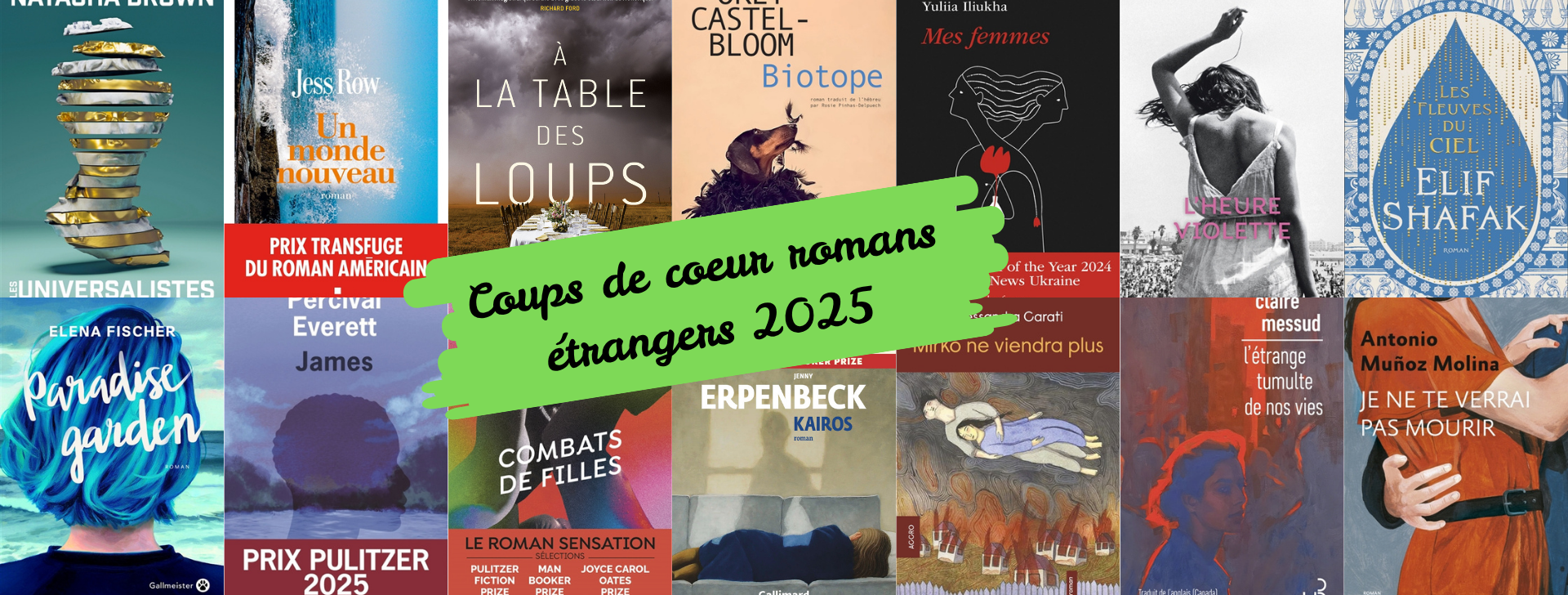 patchwork de couvertures de romans étrangers