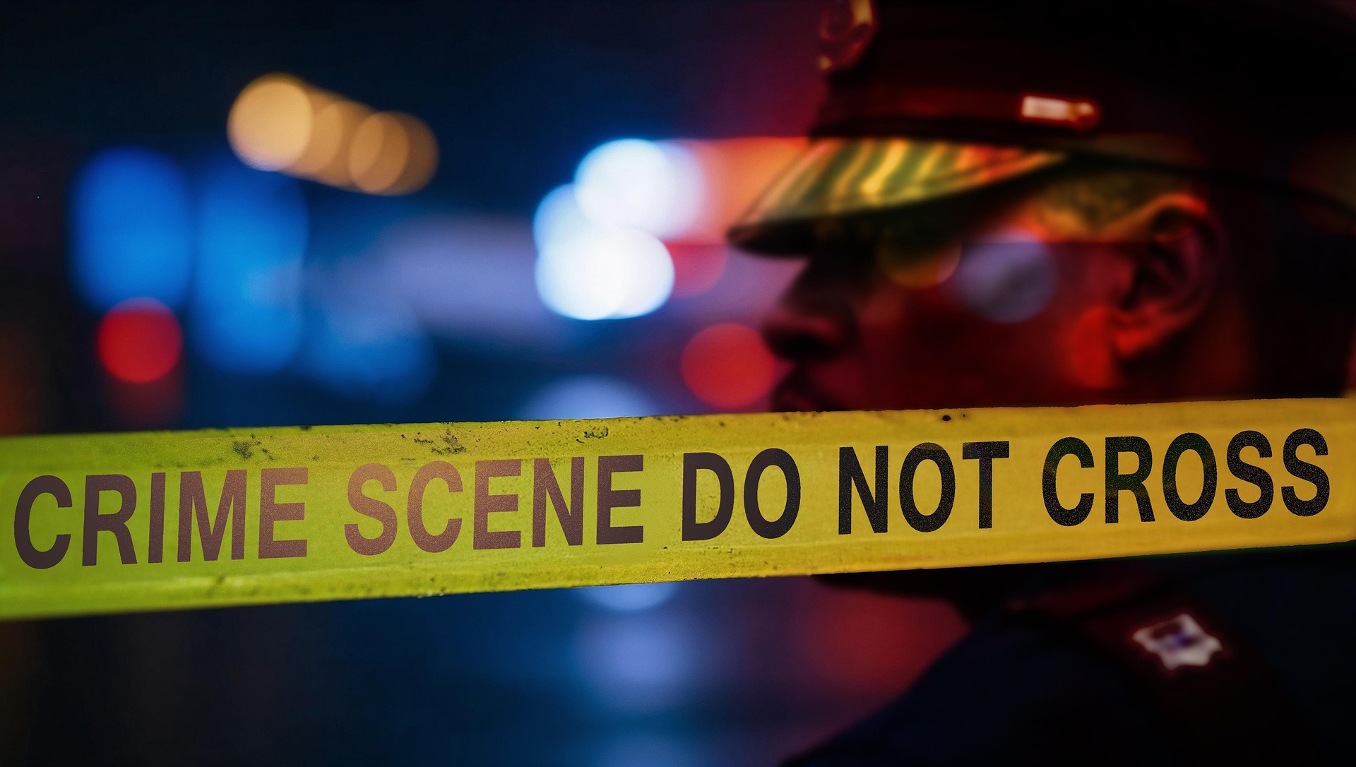 bande jaune avec marqué "crime scene do not cross"