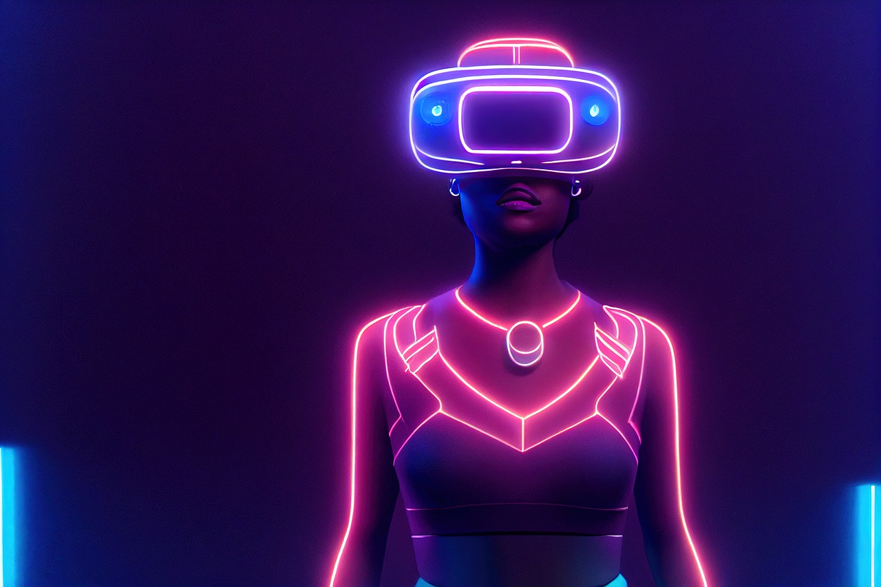 Femme portant un casque de réalité virtuelle