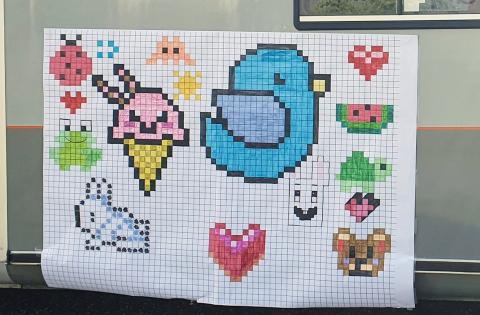 Journée de l'inclusion numérique Riom Limagne et Volcans : Fresque en pixel art