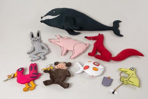 Personnages composant le raconte-tapis Bon appétit ! Monsieur Lapin