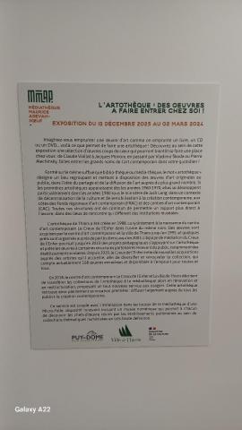 Affiche expliquant le fonctionnement de l'artothèque