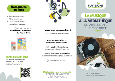 Flyer dédié à l'offre musicale de la MD