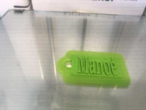 Portes-clés réalisés lors d'un atelier 3D