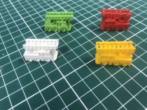 Pièces de jeux réalisés avec l'imprimante 3D