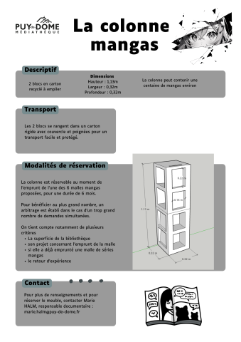 Descriptif colonne mangas