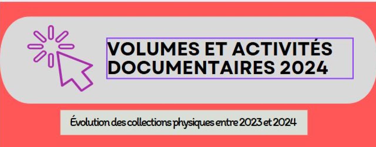 Entête reprenant le titre "Volumes et activités documentaires 2024