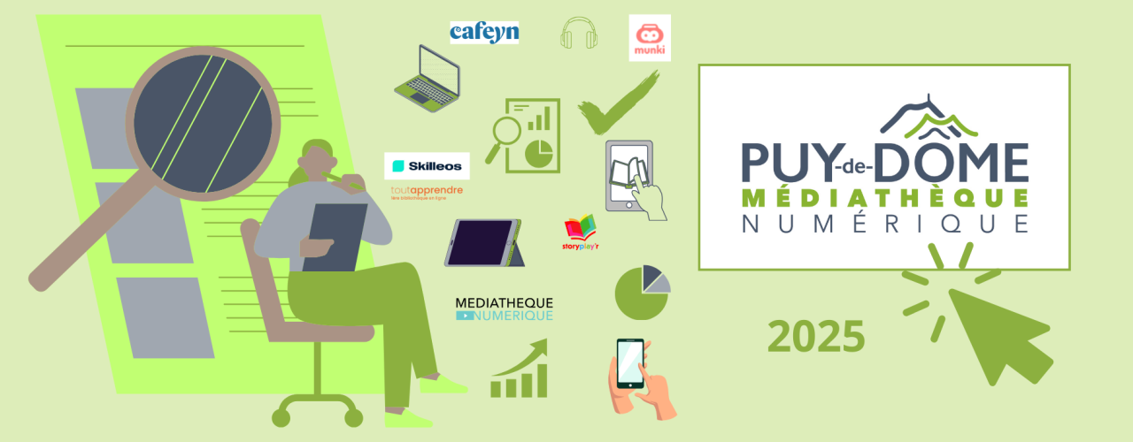 femme sur un fauteuil avec carnet et crayon, loupe sur formulaire, outils numériques et symboles de statistiques