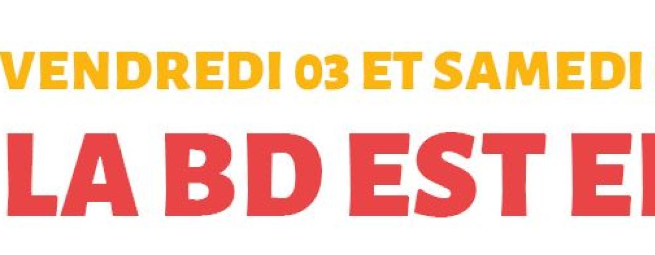 bandeau avec inscription rouge La BD est en fête