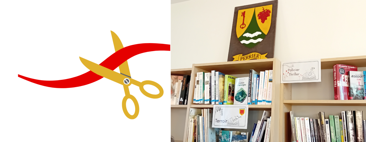 Etagères de la bibliothèque de Perrier