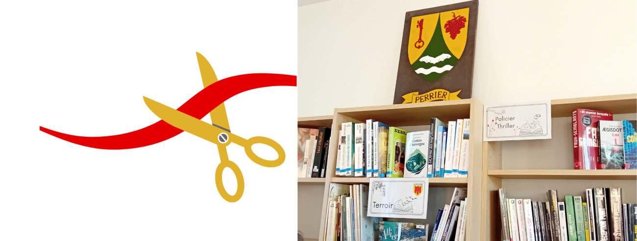 Etagères de la bibliothèque de Perrier