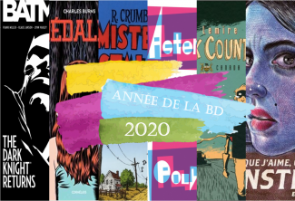 5 couvertures de BD en couleur avec logo Année de la BD 2020