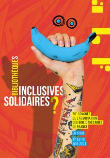 Affiche du Congrès : bras levé et tatoué tenant une banane bleue