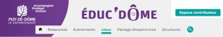 capture d'écran de la page d'accueil du site Educ'Dôme