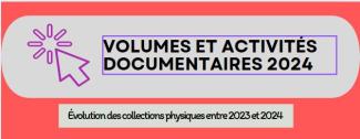 Entête reprenant le titre "Volumes et activités documentaires 2024