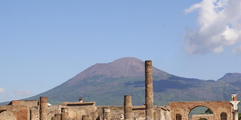Vue du Vésuve depuis Pompéi