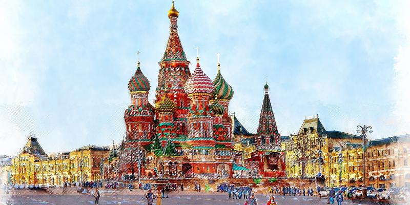 dessin de la ville de Moscou en couleur