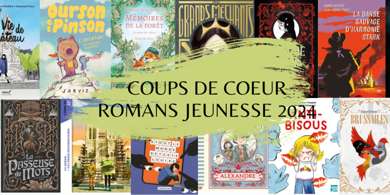 Patchwork de couvertures des coups de cœur Romans jeunesse 2024