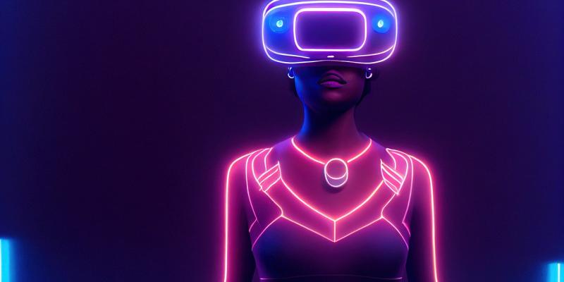 Femme portant un casque de réalité virtuelle